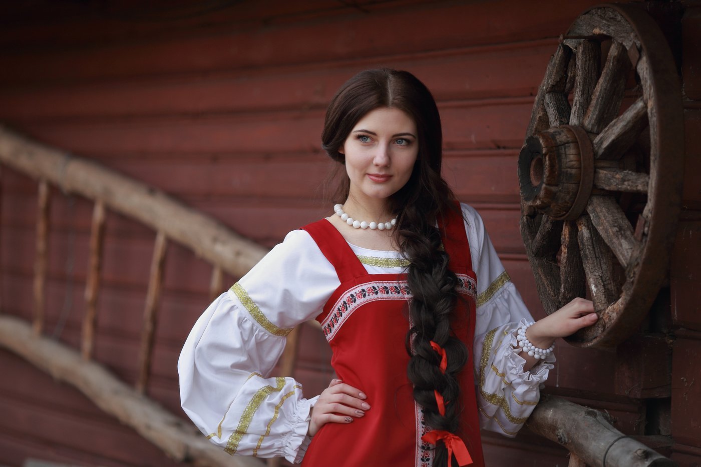 Girls in Slavic costumes in Bremen